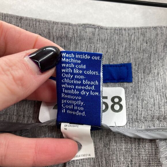 Apt. 9 Tummy Control Pants Women's 16 Gray Stretch Curvy Trouser Leg Mid Rise - Picture 5 of 15